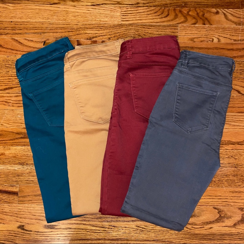 Assorted colored jeans